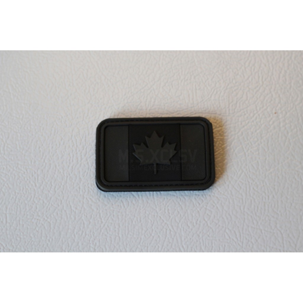 PVC Canadian Flag Velcro Patch (BLACK)