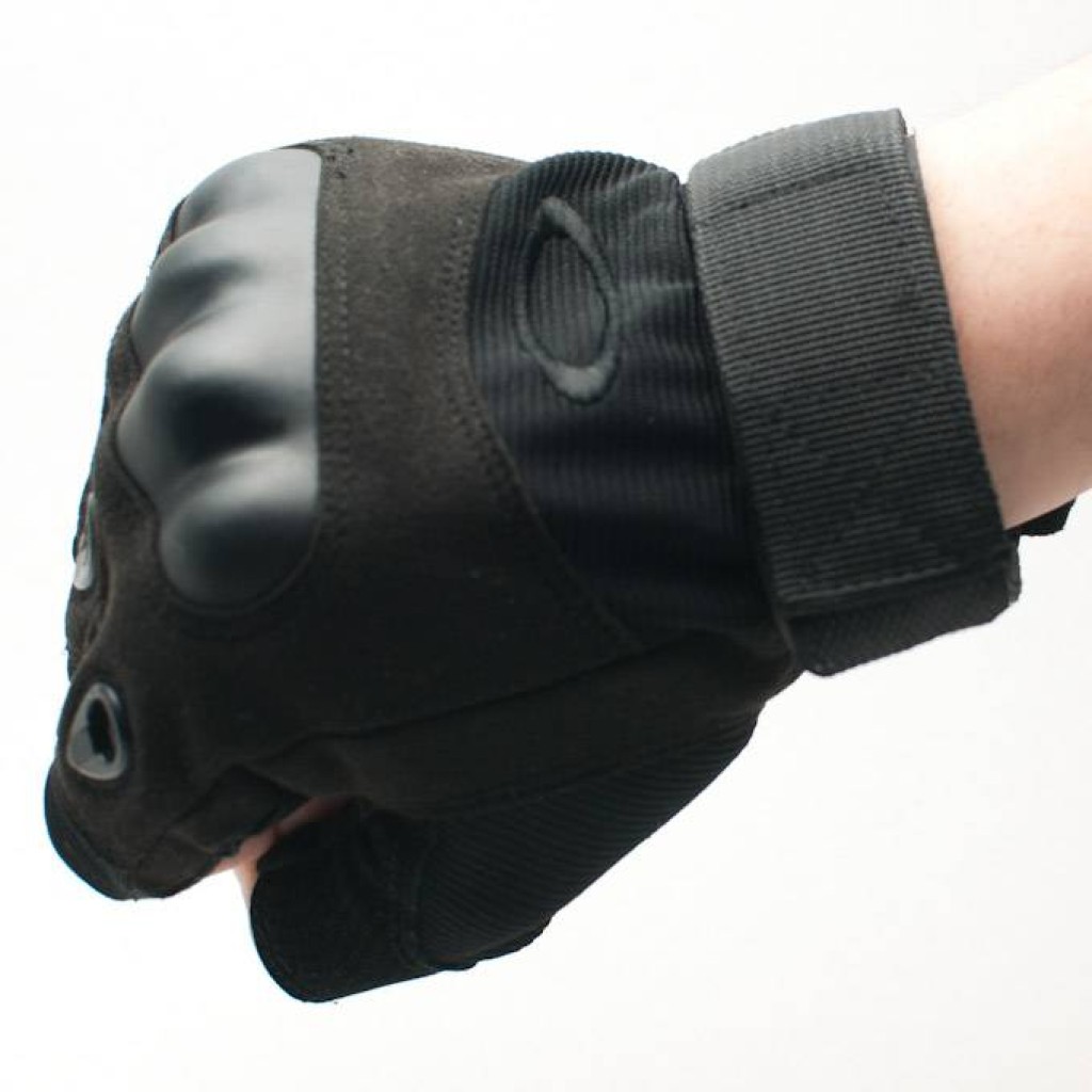 Black Tactical Fingerless Gloves