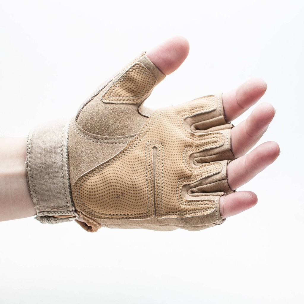 Tan Tactical Fingerless Gloves